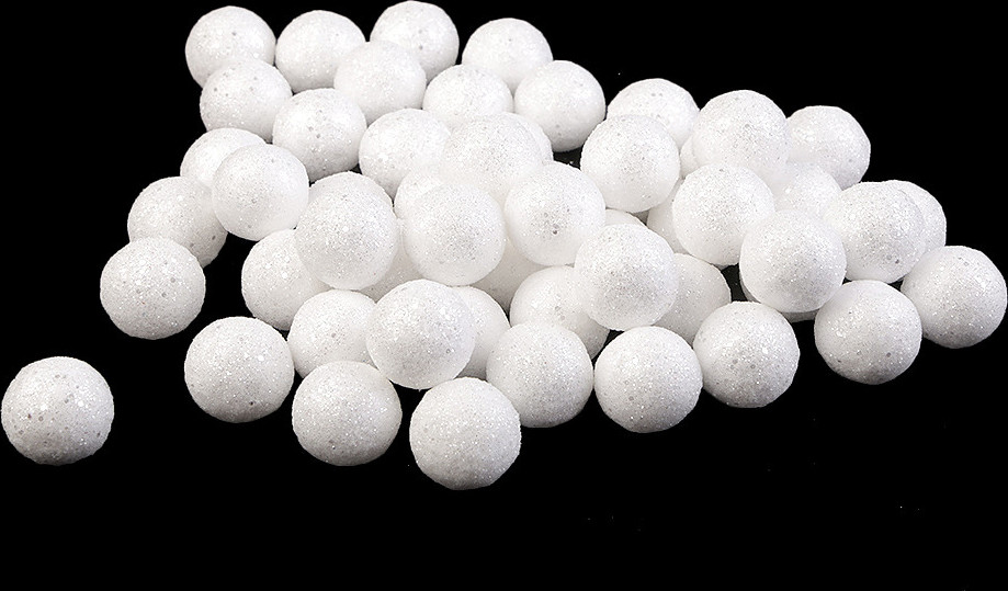 Dekorační polystyrenové kuličky s glitry Ø2 cm Varianta: bílá, Balení: 1 sáček