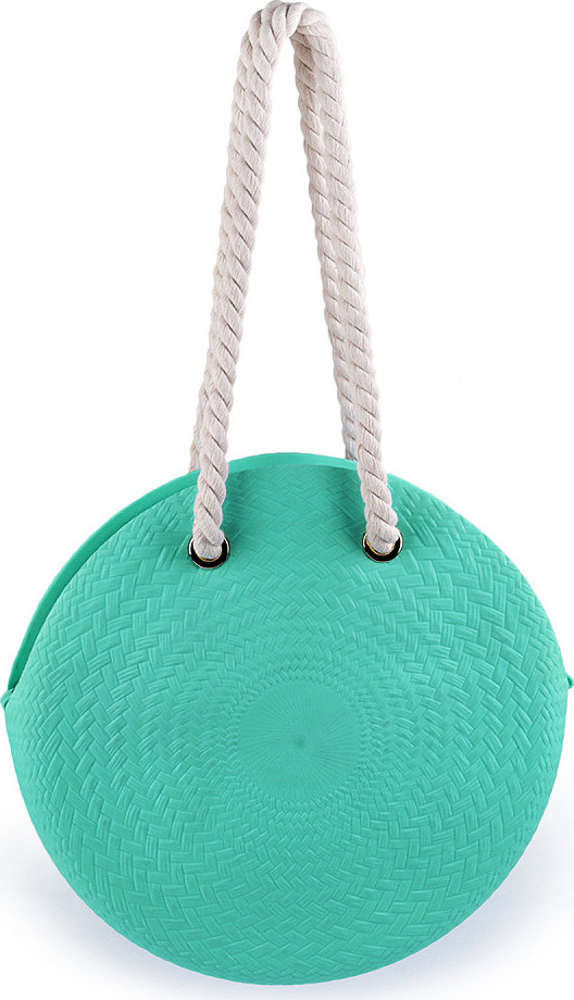 Dámská kulatá kabelka silikonová Ø40 cm se zipem Varianta: 4 tyrkys mořský, Balení: 1 ks