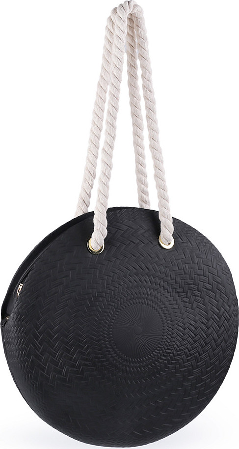 Dámská kulatá kabelka silikonová Ø40 cm se zipem Varianta: 6 černá, Balení: 1 ks