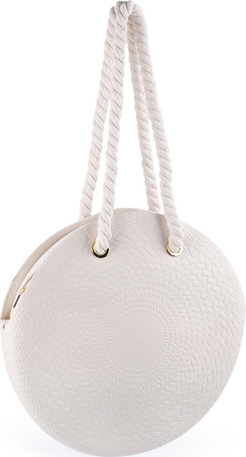 Dámská kulatá kabelka silikonová Ø40 cm se zipem Varianta: 1 béžová světlá, Balení: 1 ks