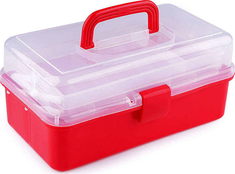 Plastový box / kufřík 20x33x15 cm rozkládací Varianta: 6 červená, Balení: 1 ks