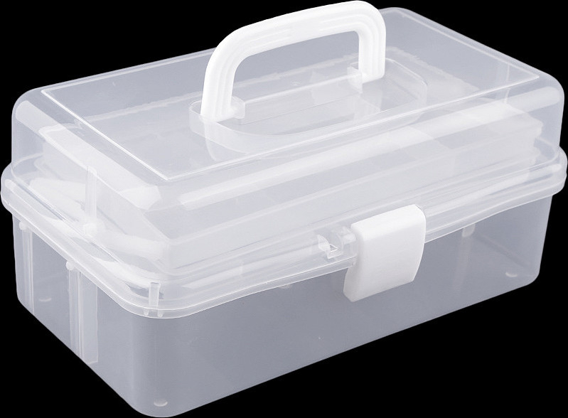 Plastový box / kufřík 20x33x15 cm rozkládací Varianta: 1 transparent, Balení: 1 ks