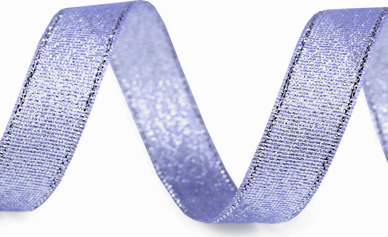 Brokátová stuha s lurexem šíře 15 mm vánoční Varianta: 6 C040 modrá, Balení: 22.5 m