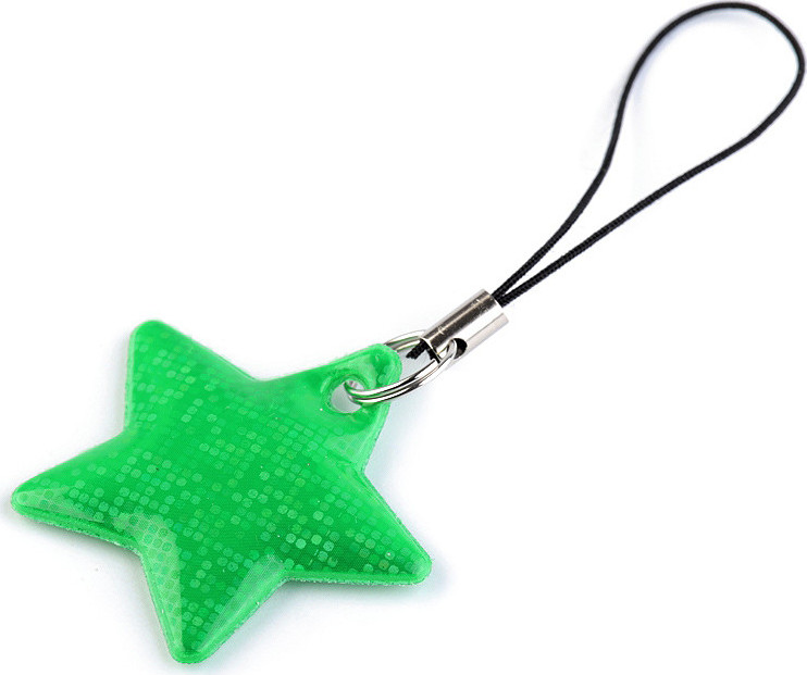 Reflexní přívěsek / taháček hvězda Varianta: 5 (07) zelená pastelová reflexní, Balení: 1 ks