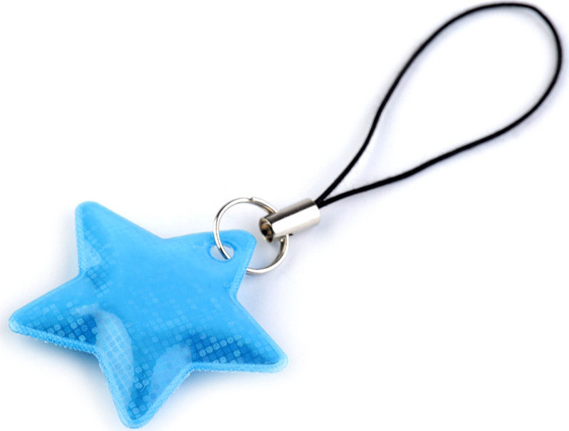 Reflexní přívěsek / taháček hvězda Varianta: 6 (04) modrá sytá reflexní, Balení: 1 ks