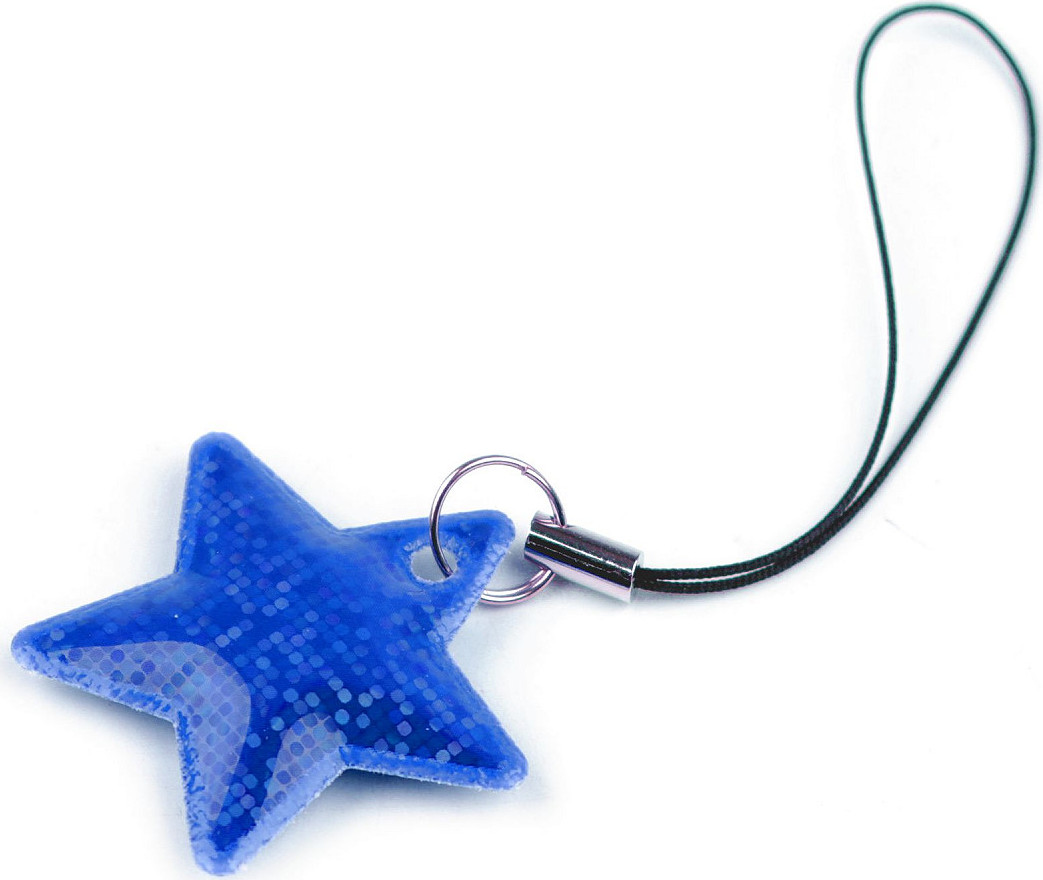 Reflexní přívěsek / taháček hvězda Varianta: 10 modrá reflexní, Balení: 1 ks