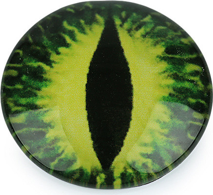 Skleněné oči k nalepení drak Ø25 mm Varianta: 2 zelená žlutá, Balení: 5 ks