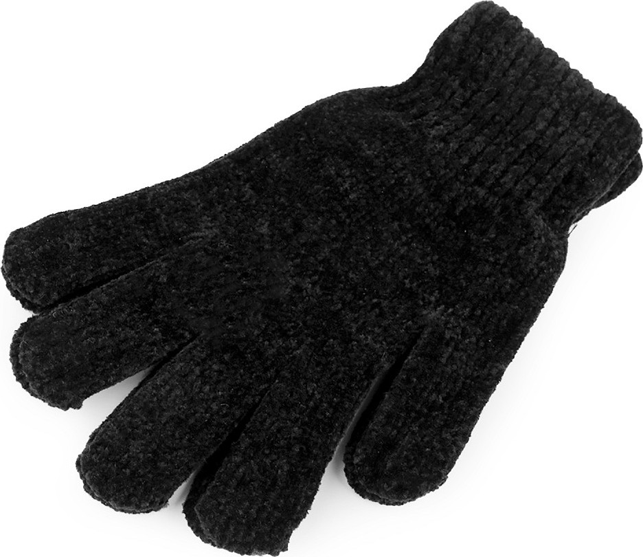 Dámské / dívčí žinylkové rukavice Varianta: 11 černá, Balení: 1 pár