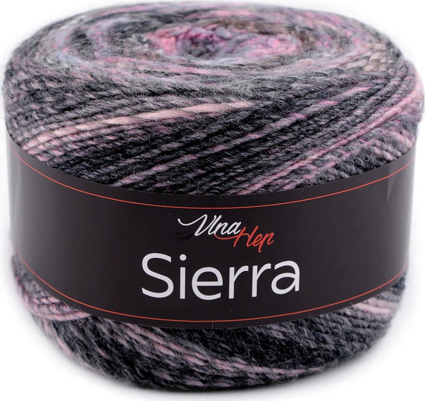 Pletací příze Sierra 150 g Varianta: 9 (7209) šedá růžová, Balení: 1 ks