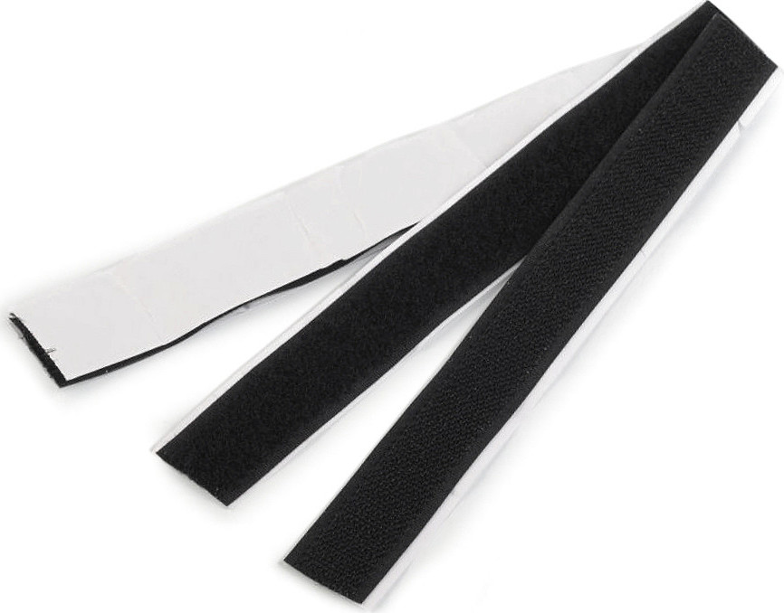 Suchý zip háček + plyš samolepicí stříhaný šíře 20 mm Varianta: černá, Balení: 10 pár
