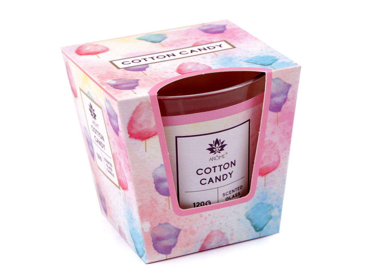 Vonná svíčka ve skle 120 g Varianta: 16 (Cotton Candy) růžová sv., Balení: 1 ks