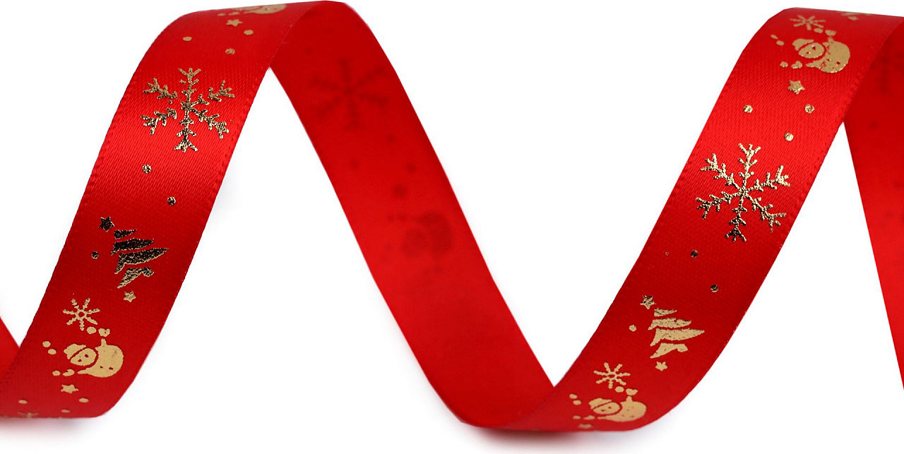 Vánoční saténová stuha šíře 15 mm Varianta: 1 červená, Balení: 5 m