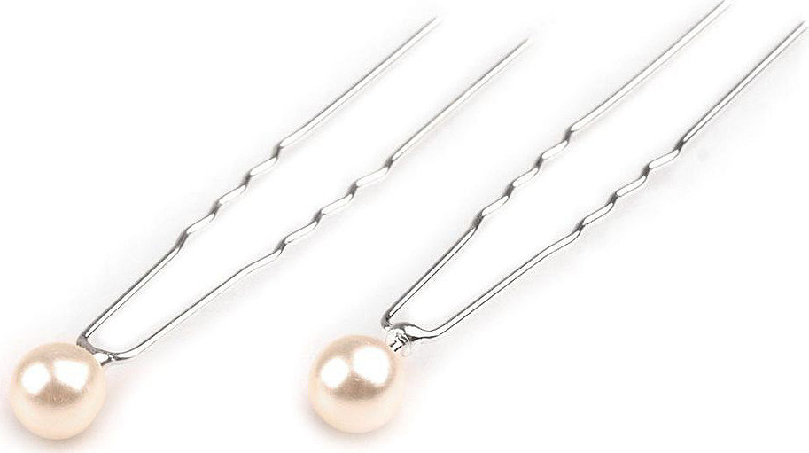 Vlásenka s perlou Ø8 mm Varianta: 2 perleť krémová, Balení: 20 ks
