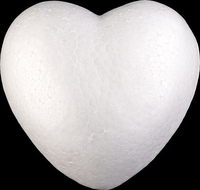 Srdce Ø15 cm polystyren Varianta: bílá, Balení: 1 ks