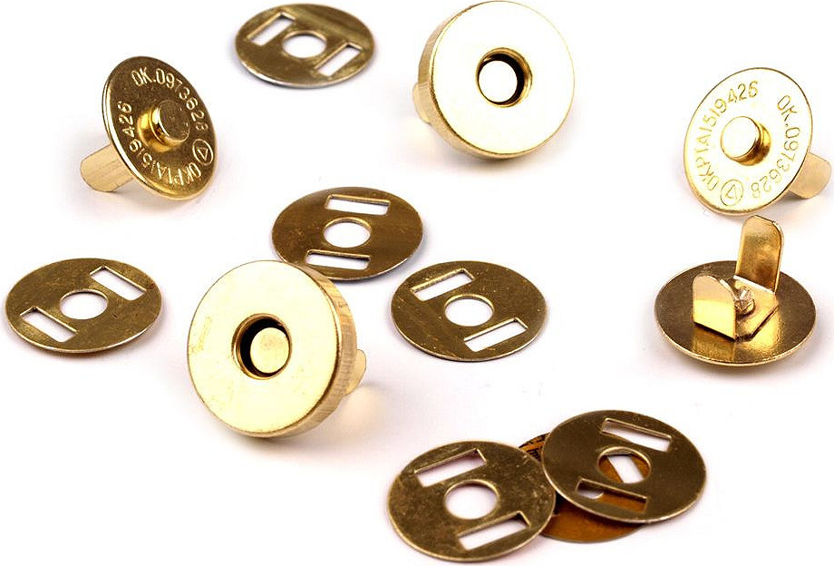 Magnetické zapínání Ø15 mm zlaté Varianta: zlatá, Balení: 5 sada