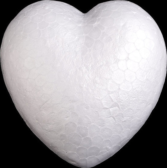 Srdce Ø8 cm polystyren Varianta: bílá, Balení: 20 ks