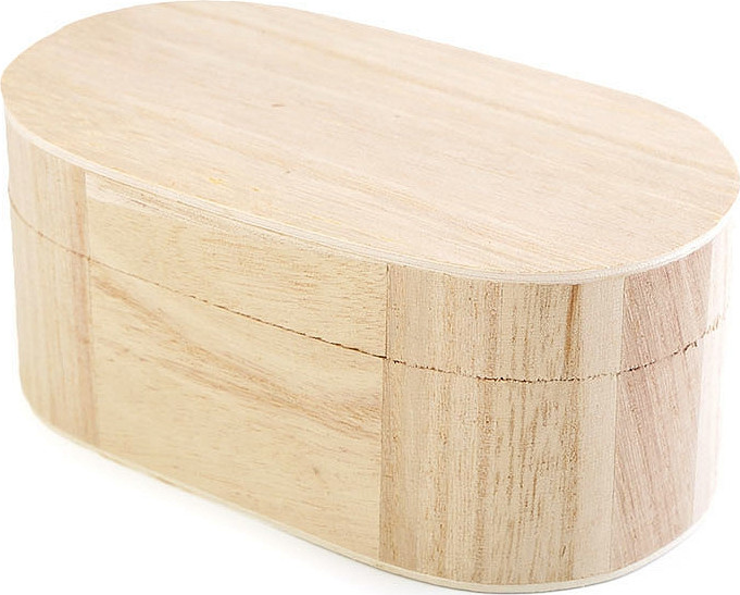 Dřevěná krabička k dozdobení Varianta: 2 přírodní ovál, Balení: 6 ks