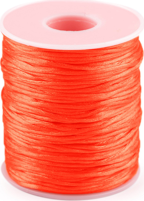 Saténová šňůra Ø1 mm Varianta: 23 oranžová neon, Balení: 1 ks