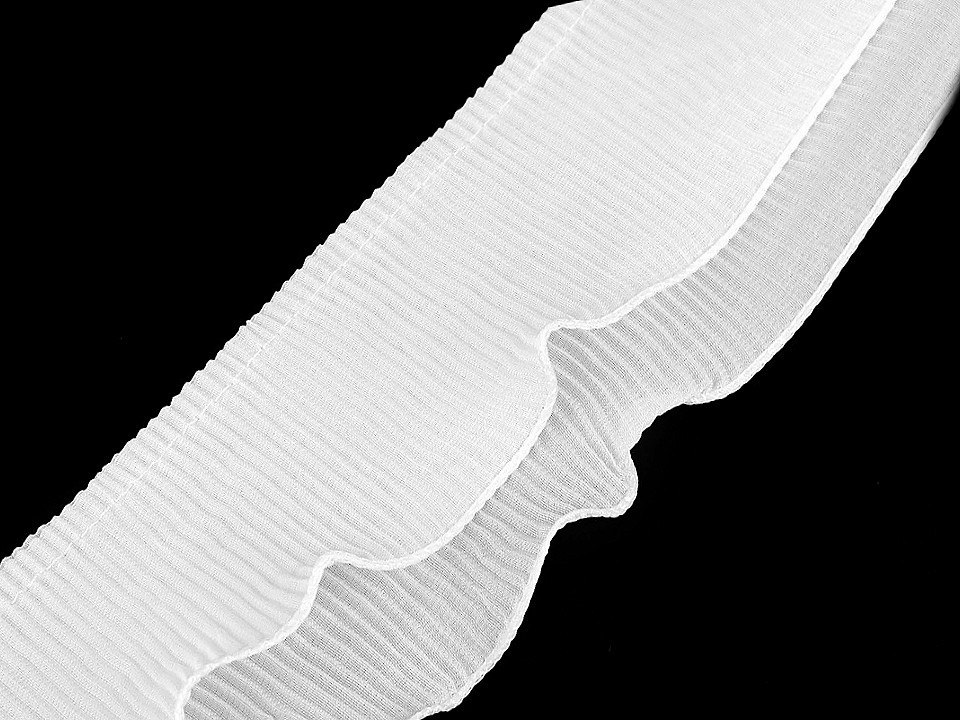 Volánek plisovaný šíře 78 mm Varianta: 1 bílá, Balení: 1 m