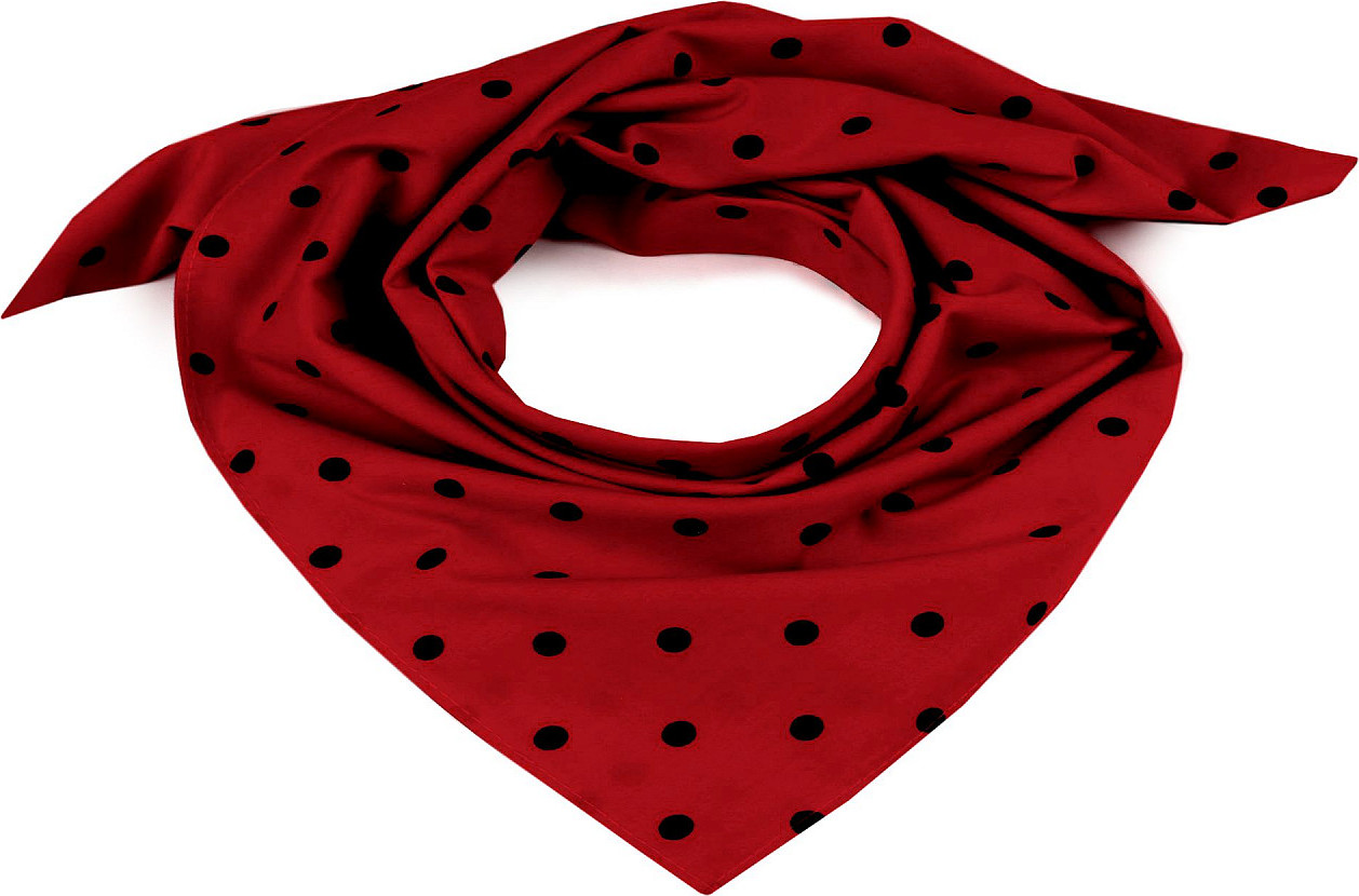 Bavlněný šátek s puntíky 65x65 cm Varianta: 54 (bsp073) černá, Balení: 1 ks