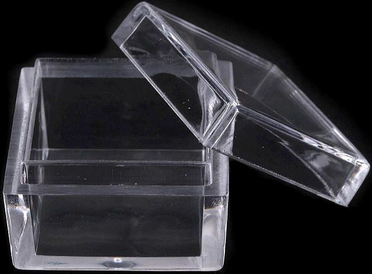 Plastová dóza mini 2,5x2,5x1,5 cm čtverec Varianta: transparent, Balení: 1 ks