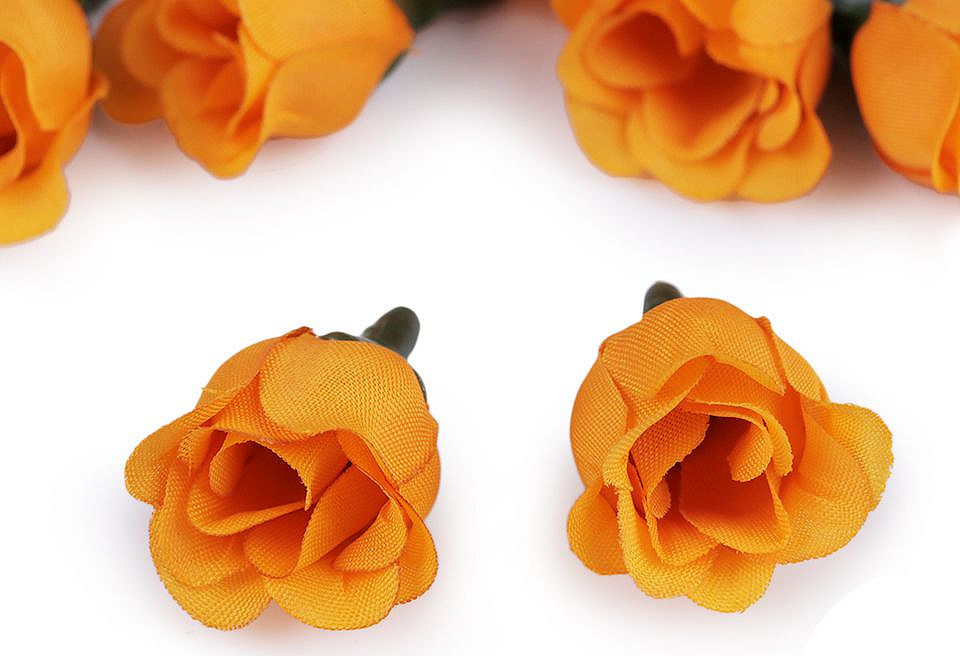Umělý květ růže Ø2,5 cm Varianta: 12 oranžová, Balení: 5 ks