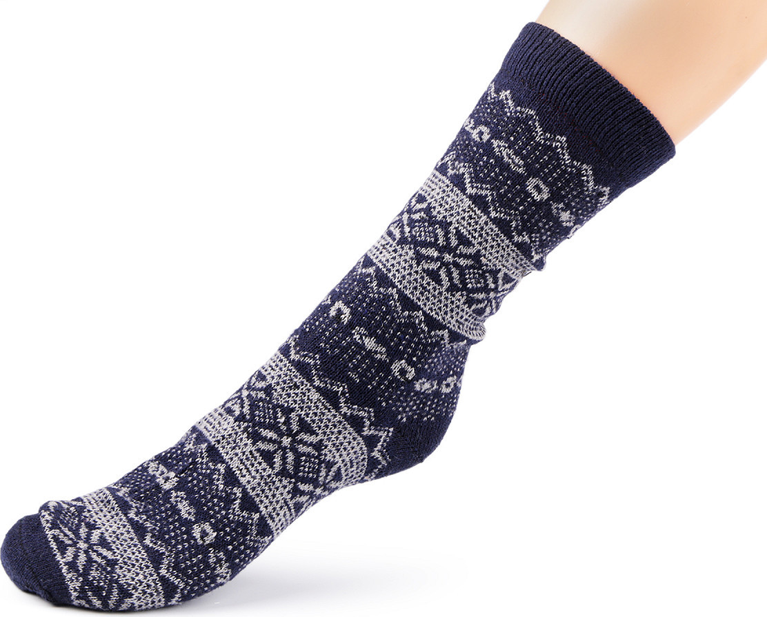 Pánské zimní ponožky norský vzor Varianta: 1 šedá světlá, Balení: 1 pár