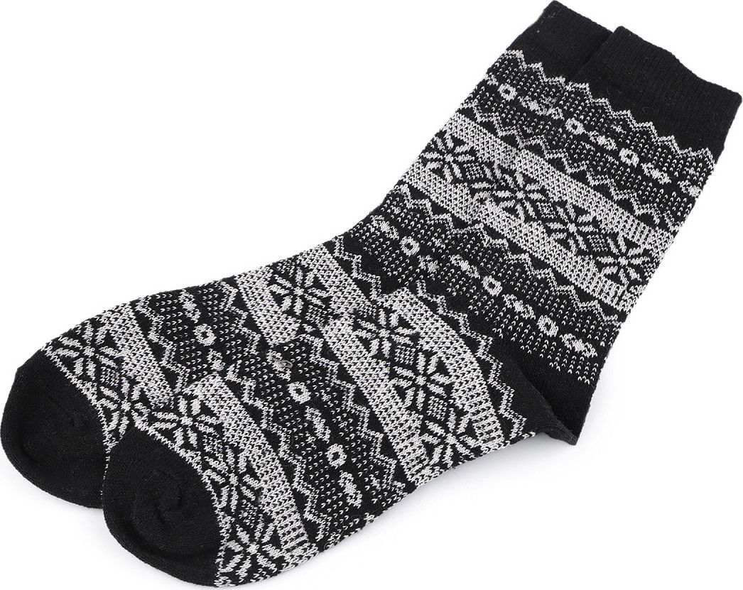 Pánské zimní ponožky norský vzor Varianta: 4 modrá tmavá, Balení: 1 pár