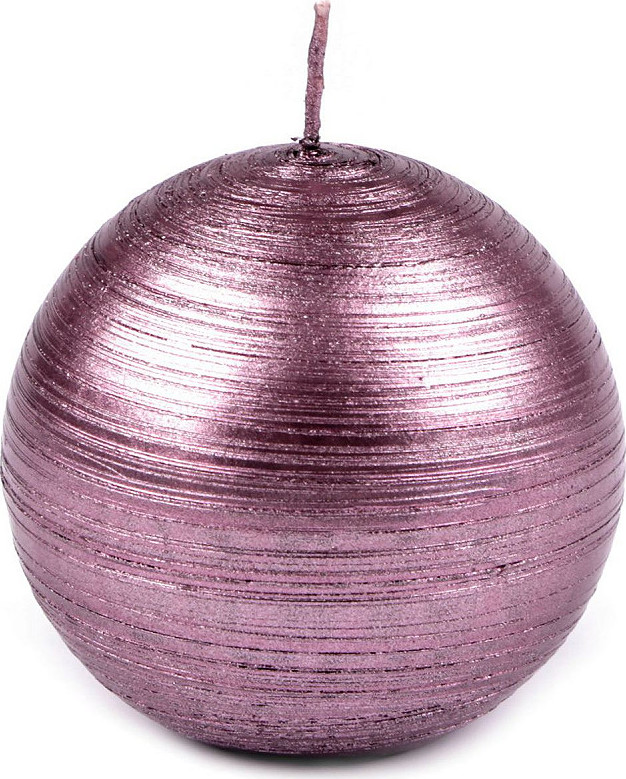 Adventní / vánoční svíčka koule metalický lesk Ø8 cm Varianta: 7 fialová sv., Balení: 1 ks