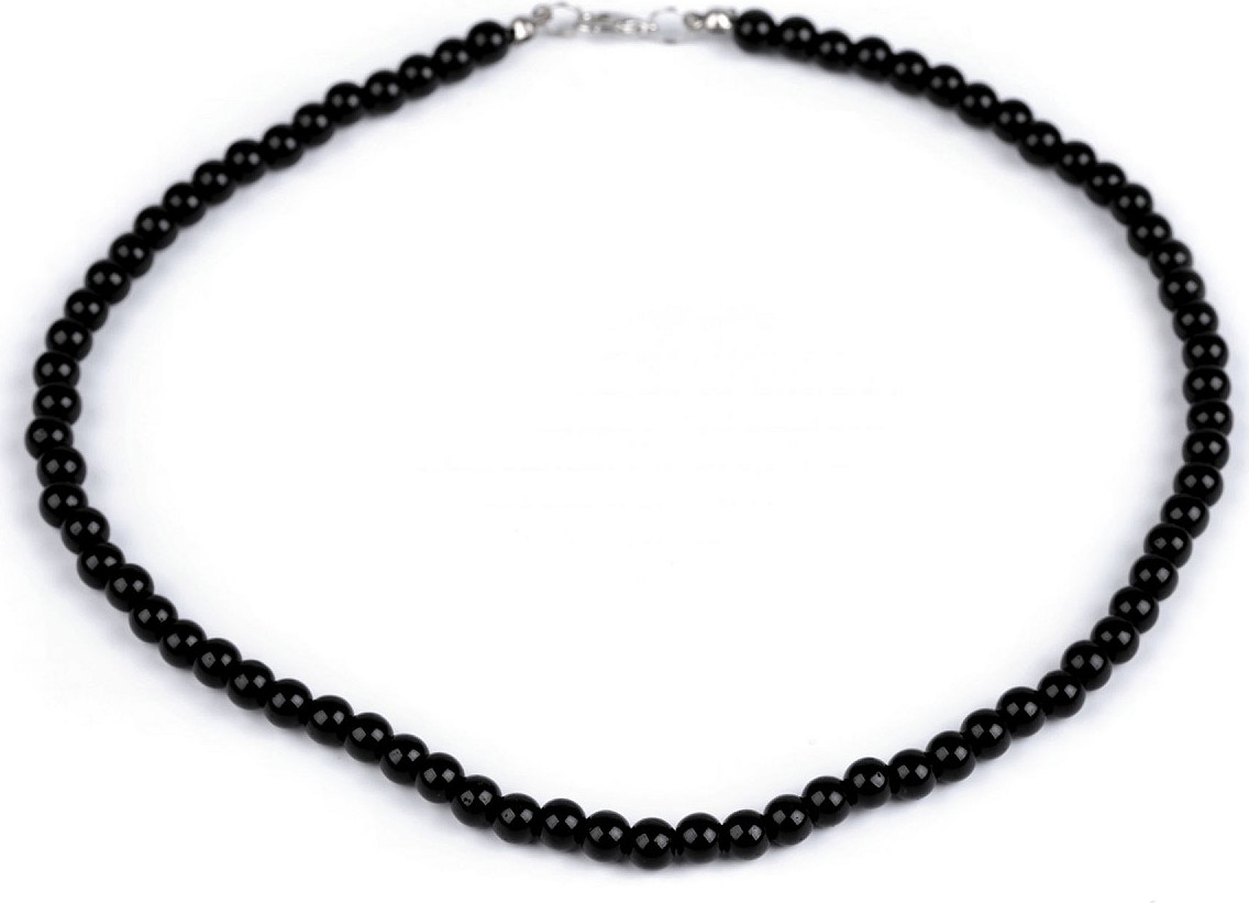 Perlový náhrdelník Varianta: 6 černá, Balení: 1 ks