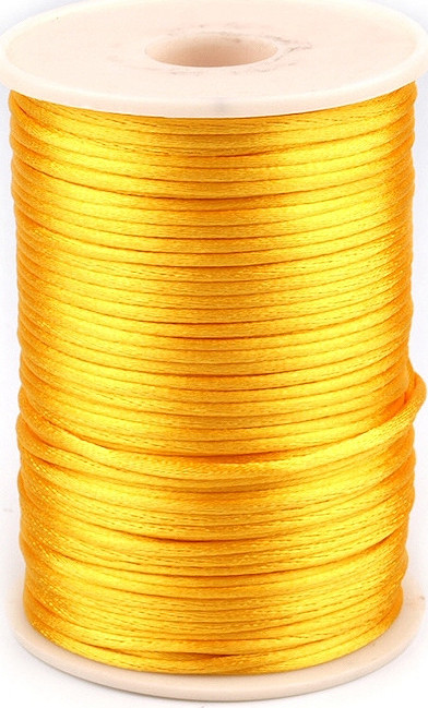 Saténová šňůra Ø2 mm Varianta: 008 (16) žlutá žloutková, Balení: 95 m