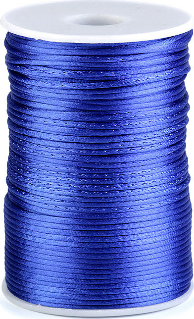 Saténová šňůra Ø2 mm Varianta: 122 modrá kobaltová, Balení: 95 m