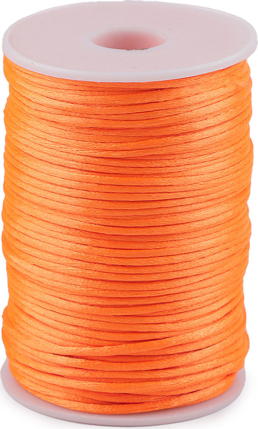 Saténová šňůra Ø2 mm Varianta: 22 oranžová neon, Balení: 95 m