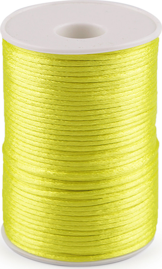 Saténová šňůra Ø2 mm Varianta: 189 žlutozelená, Balení: 95 m