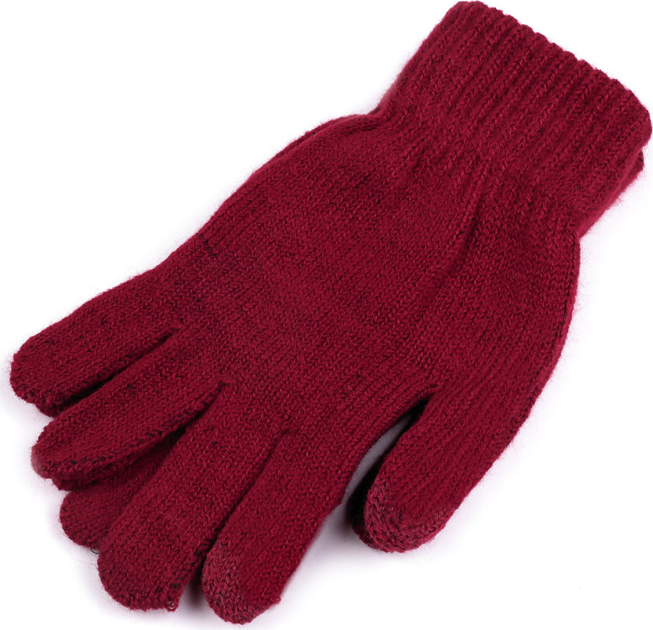 Dámské pletené rukavice Varianta: 24 bordó sv., Balení: 1 pár
