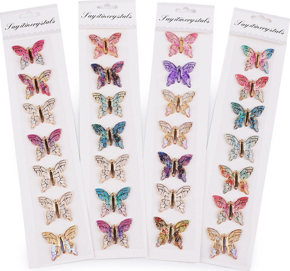 Samolepicí motýli Varianta: mix náhodný, Balení: 12 karta
