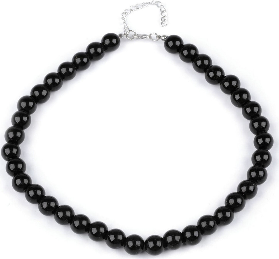 Perlový náhrdelník Varianta: 6 černá, Balení: 1 ks