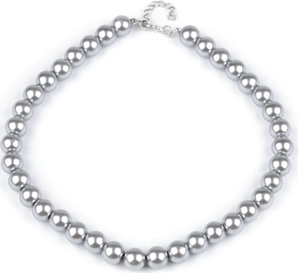 Perlový náhrdelník Varianta: 5 šedá světlá, Balení: 1 ks