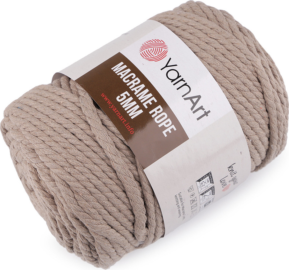 Pletací příze Macrame Rope 5 mm 500 g Varianta: 10 (773) červená, Balení: 1 ks