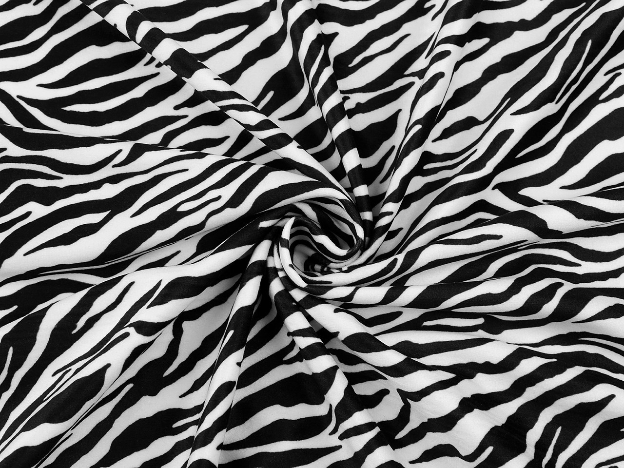 Samet imitace zvířecí kůže zebra Varianta: 1 (144 cm) bílá, Balení: 1 m