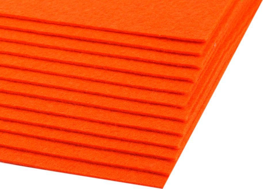 Látková dekorativní plsť / filc 20x30 cm Varianta: 4 (F60) oranžová reflexní, Balení: 2 ks