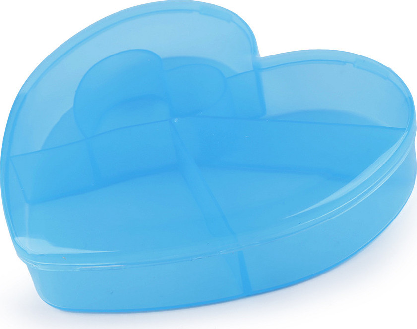 Plastový box / zásobník srdce 12x13,5x2,5 cm Varianta: 4 modrá, Balení: 1 ks