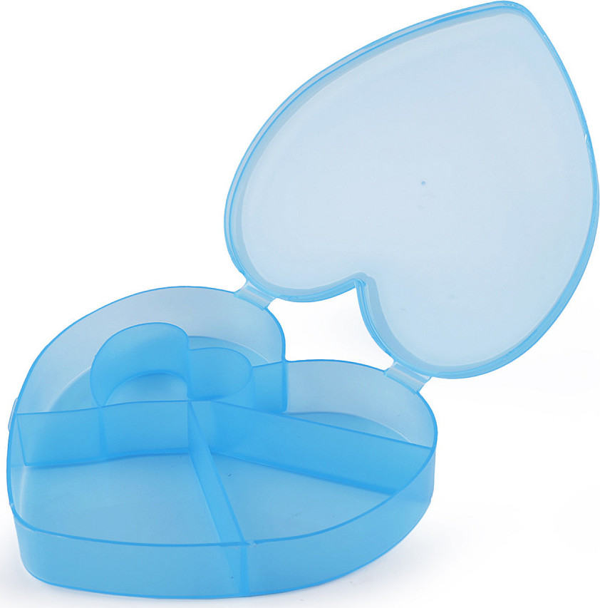 Plastový box / zásobník srdce 12x13,5x2,5 cm Varianta: 4 modrá, Balení: 1 ks