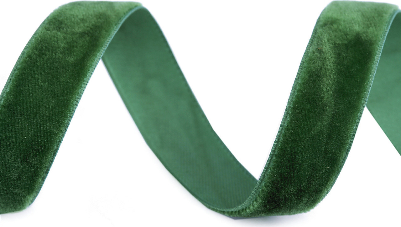 Sametová stuha šíře 15 mm Varianta: 111 zelená, Balení: 10 m