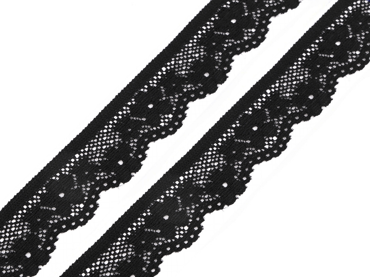 Elastická krajka šíře 28 mm Varianta: 3 černá, Balení: 1 m