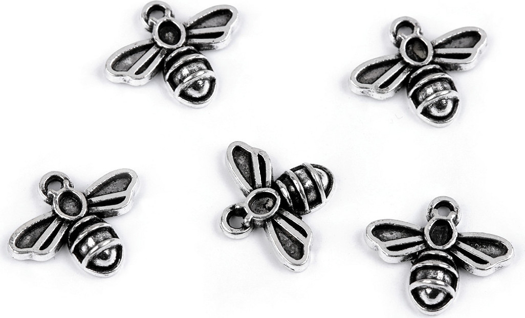 Přívěsek mini včelka Varianta: 1 (60791) platina, Balení: 10 ks