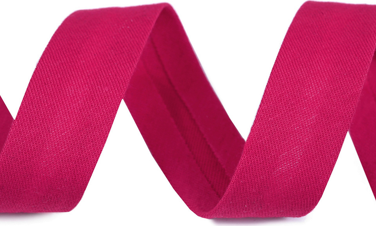 Šikmý proužek bavlněný elastický šíře 20 mm zažehlený Varianta: 13/ 9 pink, Balení: 1 m