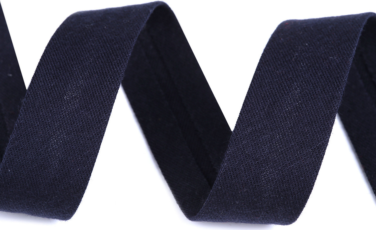 Šikmý proužek bavlněný elastický šíře 20 mm zažehlený Varianta: 4/ 23 modrá tmavá, Balení: 1 m