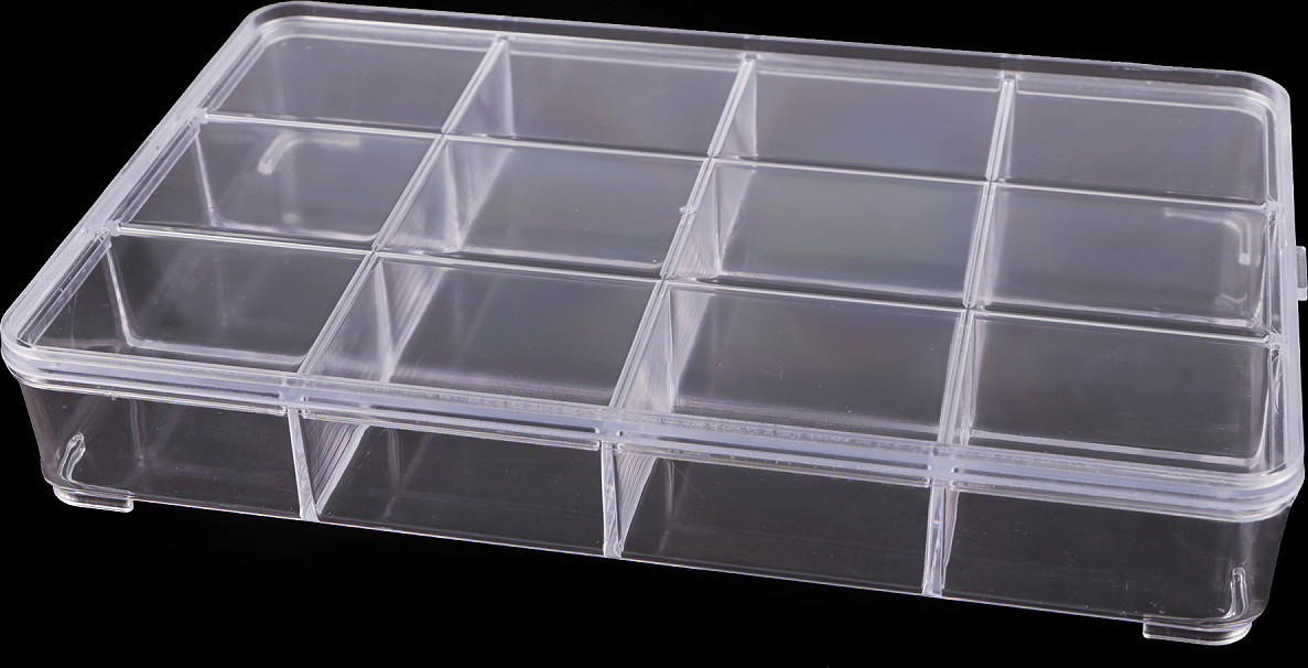 Plastový box / zásobník 15x23x3,4 cm Varianta: transparent, Balení: 1 ks
