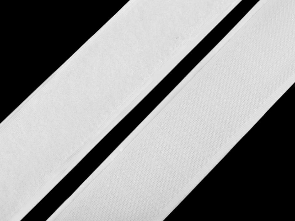 Suchý zip háček + plyš samolepicí šíře 30 mm Varianta: bílá, Balení: 1 m